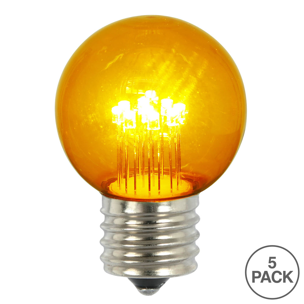 Vickerman Gold Glass G50 Transparent LED Replacement Bulb, 10 Pack