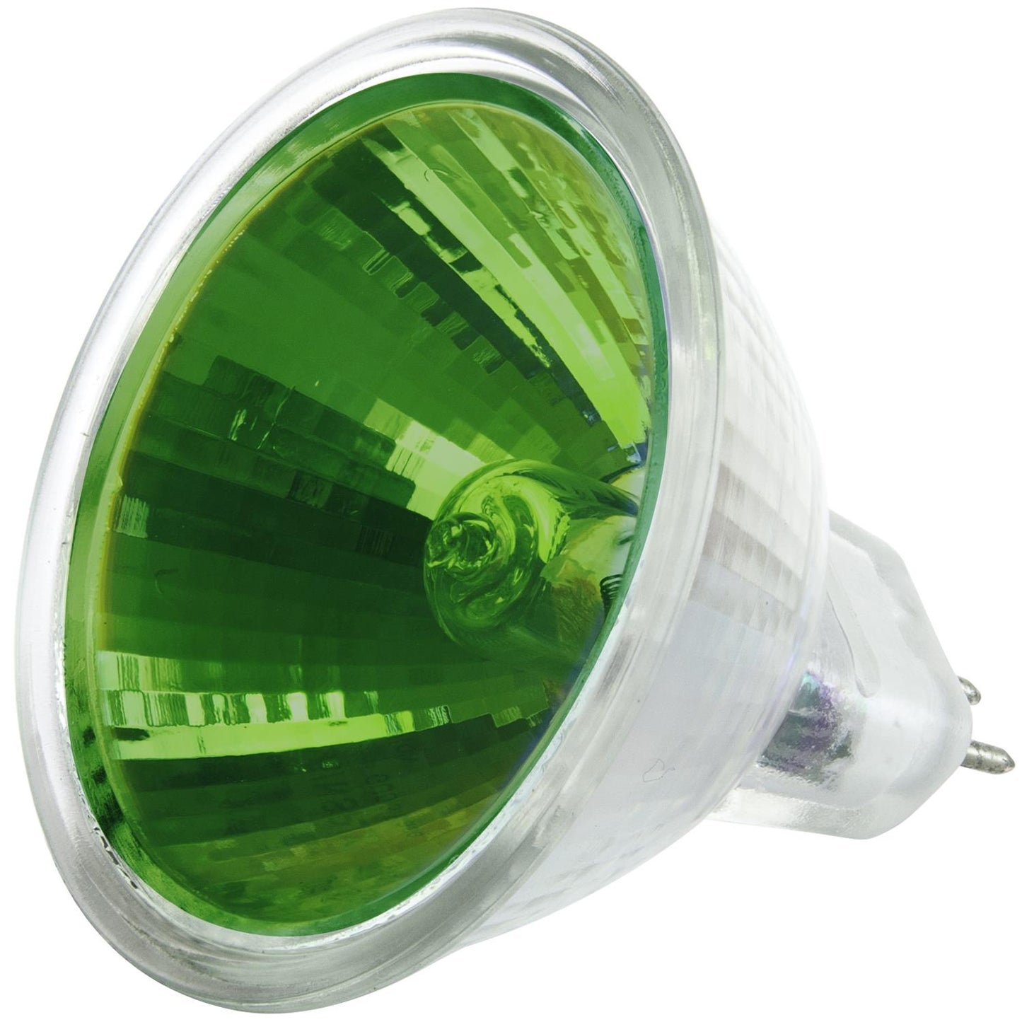 Sunlite 50 Watt, 12° Narrow Spot, Colored MR16 Mini Reflector with Cover Guard, GU5.3 Bi-Pin Base, Green