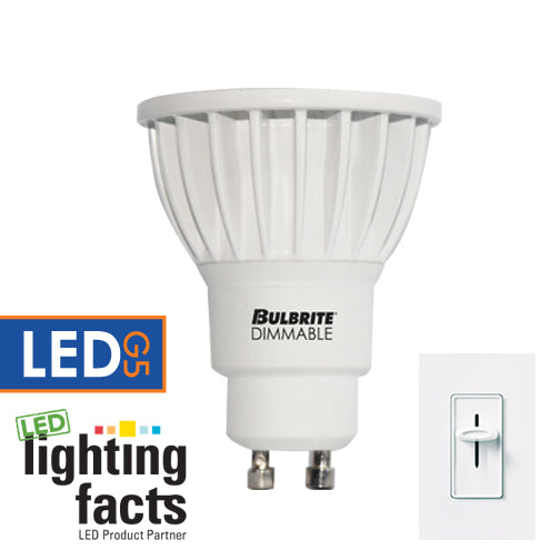 Bulbrite LED6MR16GU/30K/D-SN 6 Watt Dimmable LED MR16 Reflector, Twist and Lock GU10 Base, 35 Watt Equivalent, Soft White