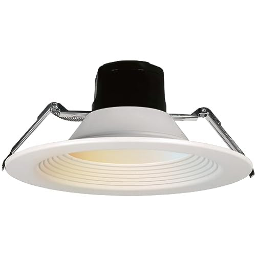 Sunlite 87810 8" LED Commercial Recessed Round Downlight Fixture, Power Selectable 18W/27W/36W, 4000 Lmns, CCT Switch 27K/30K/35K/40K/50K, 90 CRI, Energy Star, Dimmable, Title-24 Compliant, ETL Listed