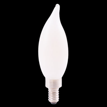 Luxrite LED Flame Tip Chandelier Light Bulb, E12 Candelabra Base, 4W, 2700K - Warm White, 400 Lumens, 80 CRI, White Finish, Dimmable, Pack of 12 (LR21553)