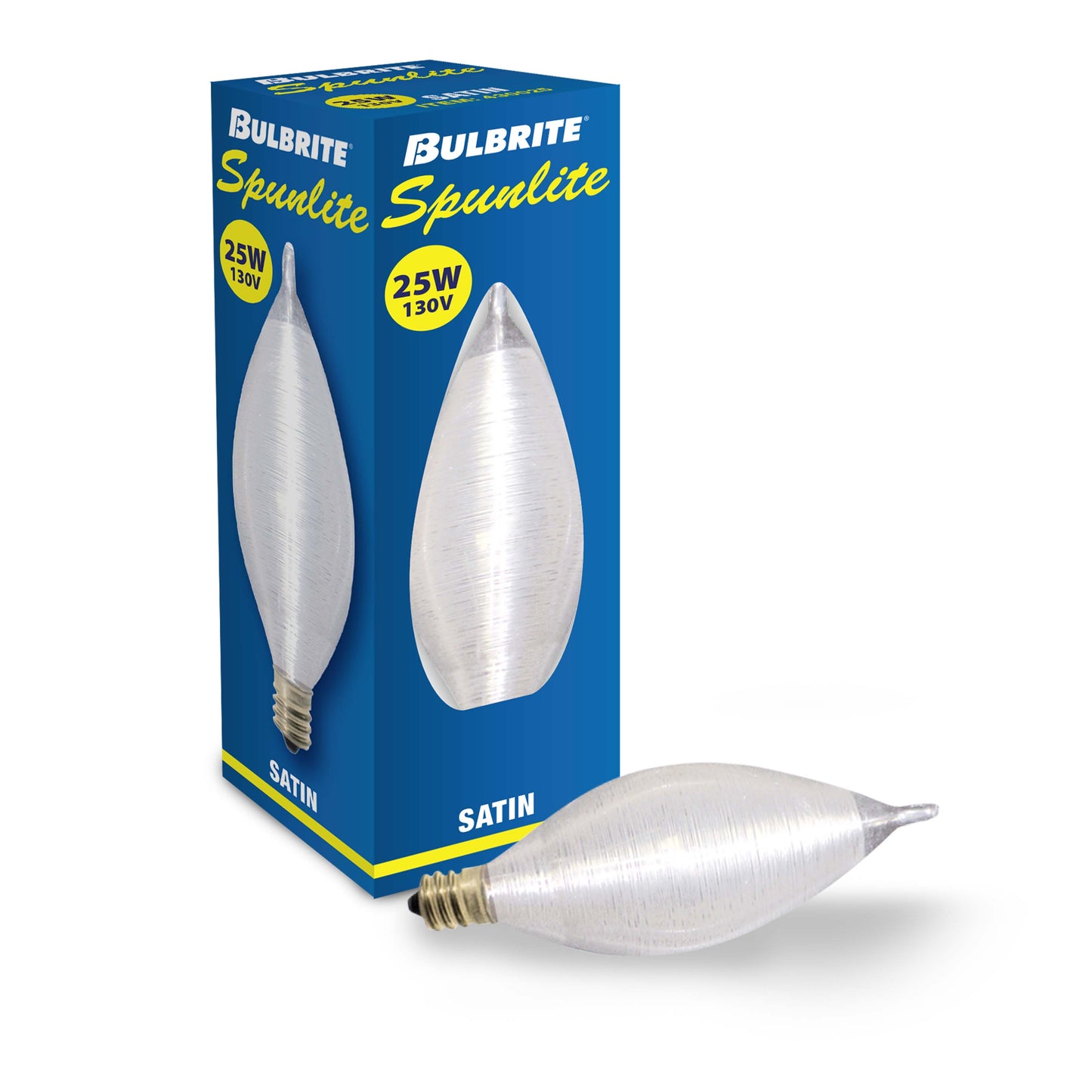 Bulbrite Spunlite 25 Watt Dimmable C11 Incandescent Light Bulbs with Candelabra (E12) Base, Satin Finish, Pack of 25