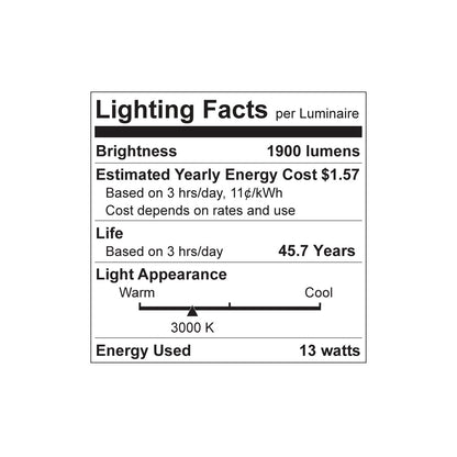 Luxrite LED 4' T8 3 Way Universal Clear Light Tube, G13 Base, 13W, 1900 Lumens, 3000K - Soft White, 83 CRI, Clear Finish (LR34195)