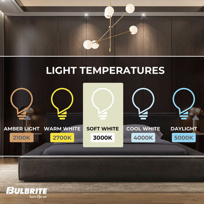 Bulbrite LED Filament Pack of (4) 3.5 Watt Mini T4 Light Bulbs with Clear Finish and Bi-Pin (G9) Base - 3000K (Soft White Light), 300 Lumens