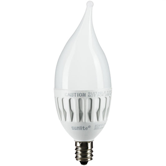 Sunlite Flame Tip Chandelier, 300 Lumens, Candelabra Base, Warm White