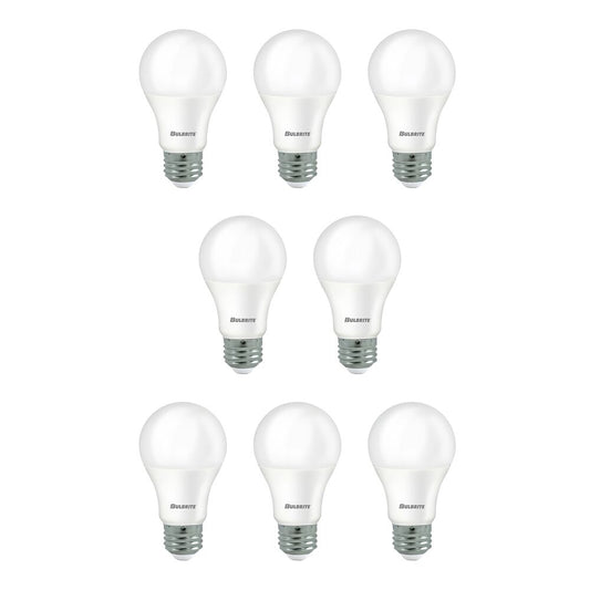 Bulbrite 60 Watt Equivalent A19 NON-DIMMABLE LED Light Bulb with E26 Medium Base, 4000K - 8 Pack