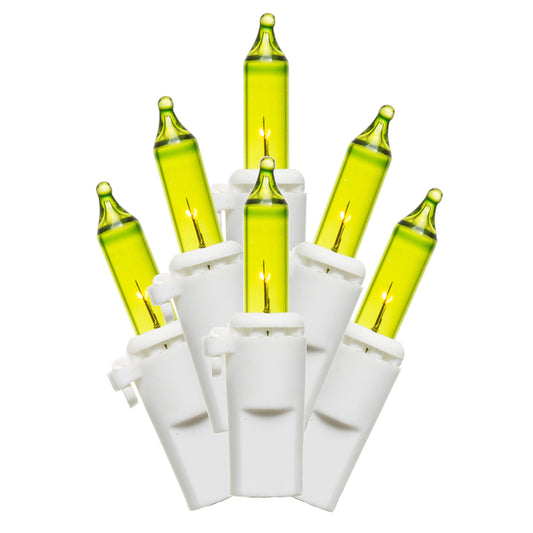 Vickerman 50 Lime Mini Light on White Wire, 23' Christmas Light Strand- 2 Pack