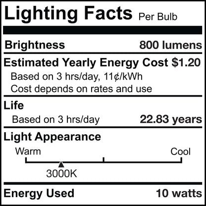 Bulbrite Pack of (6) 10 Watt Dimmable Flood PAR30LN Medium (E26) LED Bulb - 800 Lumens, 3000K, and 90 CRI