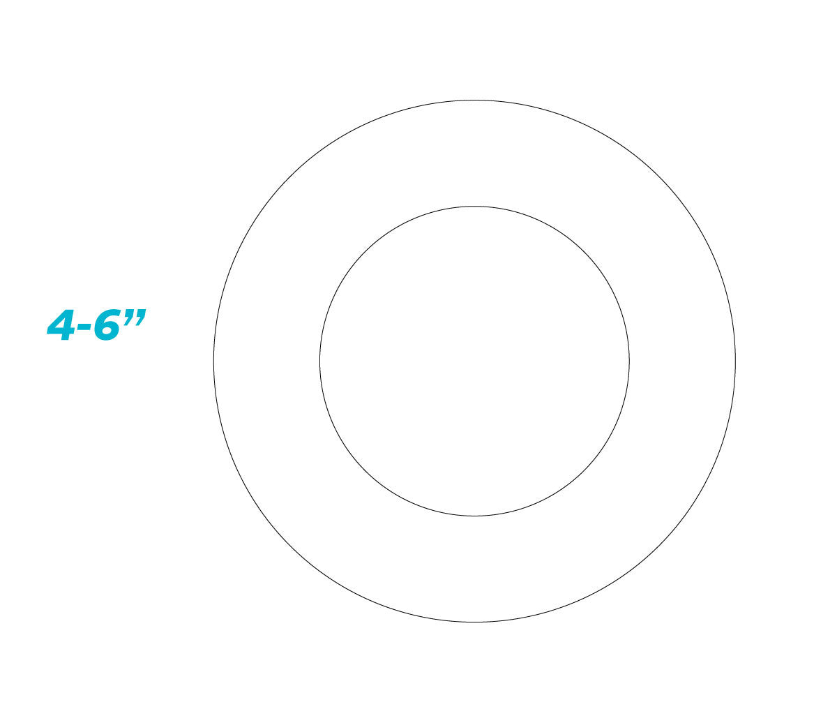 Luxrite 4-6" Round Goof Ring, White Finish, Pack of 9 (LR41020)