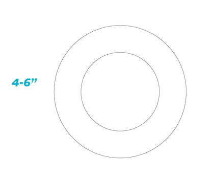 Luxrite 4-6" Round Goof Ring, White Finish, Pack of 9 (LR41020)