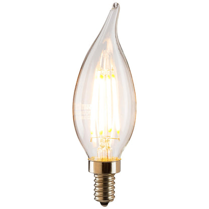 Sunlite LED Filament Chandelier, Candelabra Base 2700K Warm White Lamp