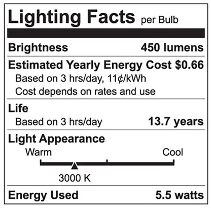 Luxrite LED PAR16 5.5W Bulb, 3000K - Soft White, 450 Lumens, 80 CRI, White Finish, Dimmable, Pack of 6 (LR21401)