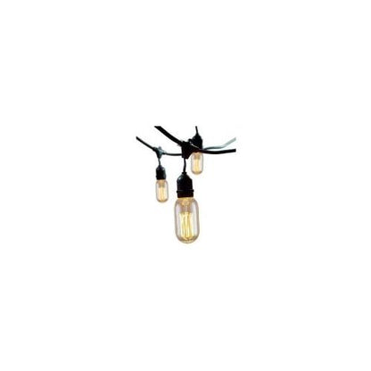 Bulbrite STRING15/E26-NOS40T14/SQ Outdoor String Light w/Vintage Edison Tubular Thread Bulbs, 48-Feet, 15 Lights