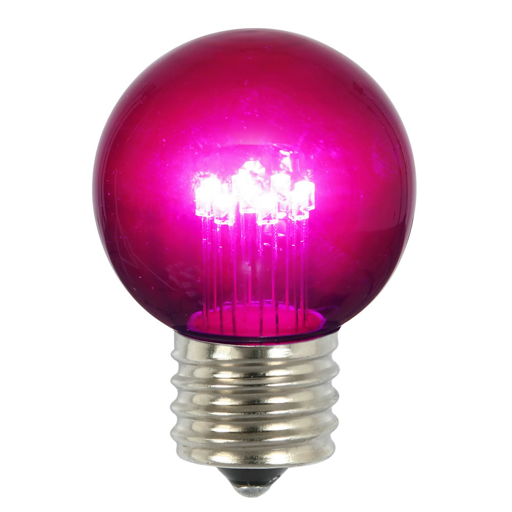 Vickerman Purple Glass G50 Transparent LED Replacement Bulb, 10 Pack