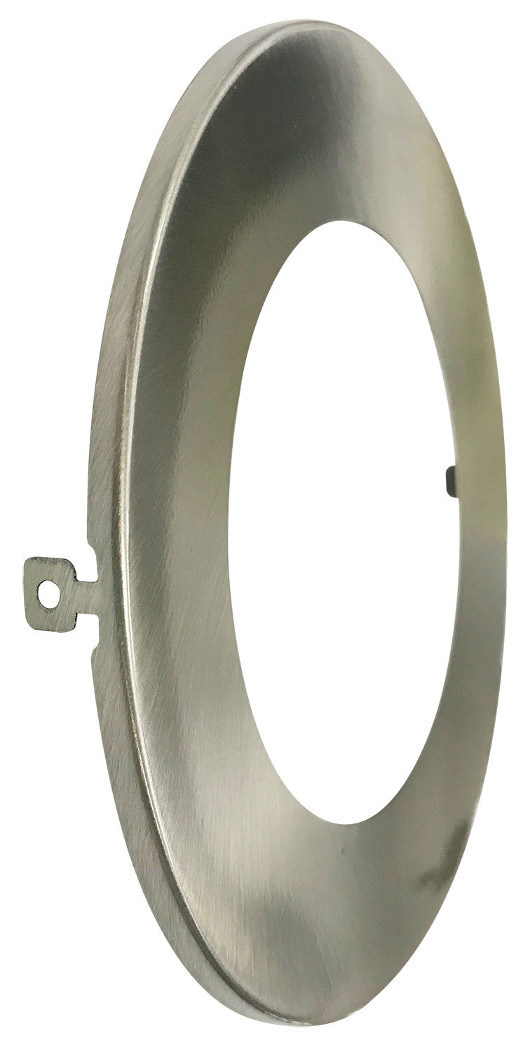 Luxrite 4" Mini Panel Round Smooth Brushed Nickel Trim For Canless Wafer Spotlight, Pack of 7 (LR23771)