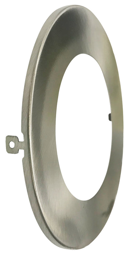 Luxrite 4" Mini Panel Round Smooth Brushed Nickel Trim For Canless Wafer Spotlight, Pack of 7 (LR23771)