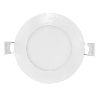 Luxrite LED 4" Mini Panel High Output Round Smooth Canless Wafer Spotlight, 12W, 950 Lumens, Color Selectable - 2700K/3000K/3500K/4000K/5000K, 80 CRI, White Finish, Dimmable (LR23741)