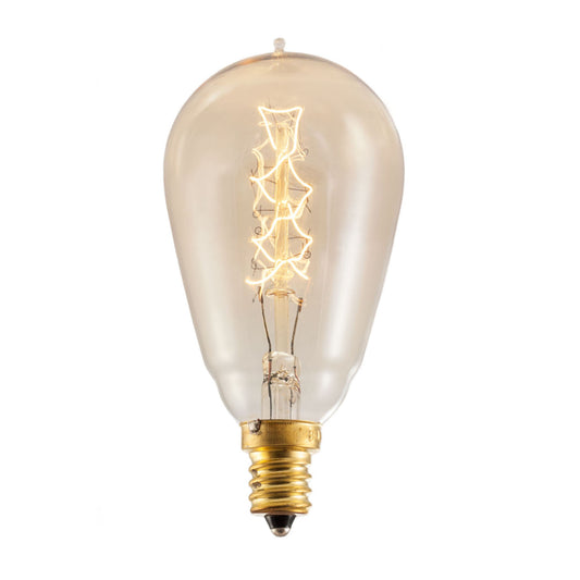 Bulbrite NOS25ST15/E12 25 Watt Nostalgic Incandescent Edison ST15, Vintage Spiral Filament, Candelabra Base, Antique Finish