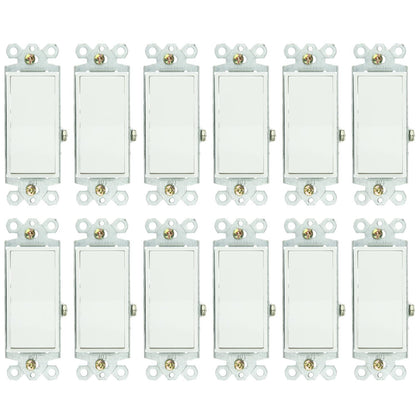 Sunlite E509 On/Off Grounded Rocker Switch, White