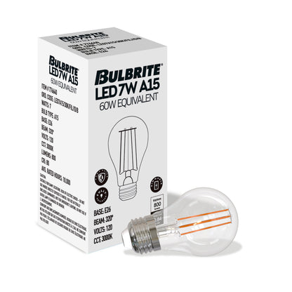 BULBRITE 7W LED A15 3000K FILAMENT BASICS DIMMABLE 4PK