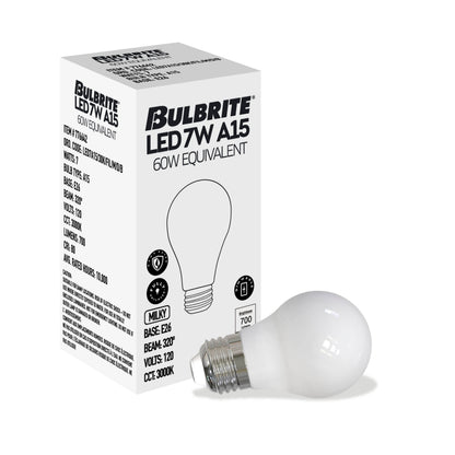 BULBRITE 7W LED A15 3000K FILAMENT BASICS MILKY DIMMABLE 4PK