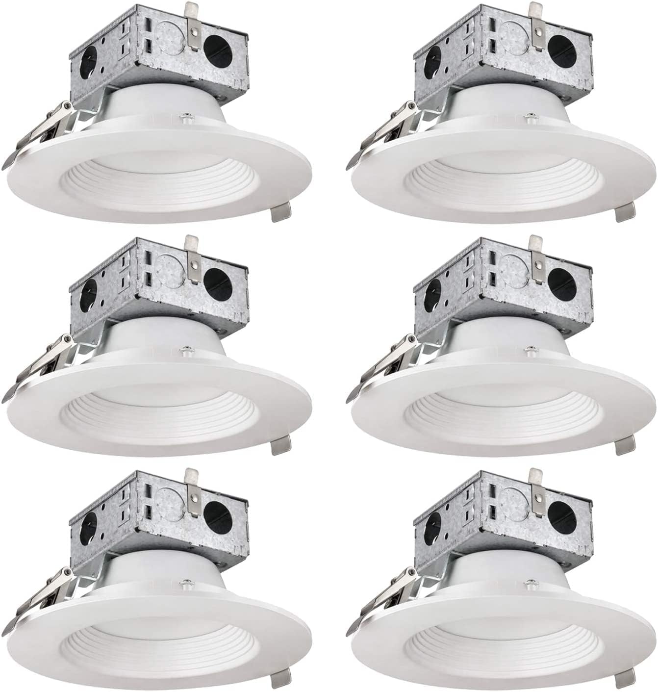 Sunlite 6-Inch Round LED Retrofit Recessed Lighting Fixture, 15 Watts (100W Equivalent), 1000 Lumens, Dimmable, Energy Star, ETL Listed, 3000K - Warm White - 6 Pack