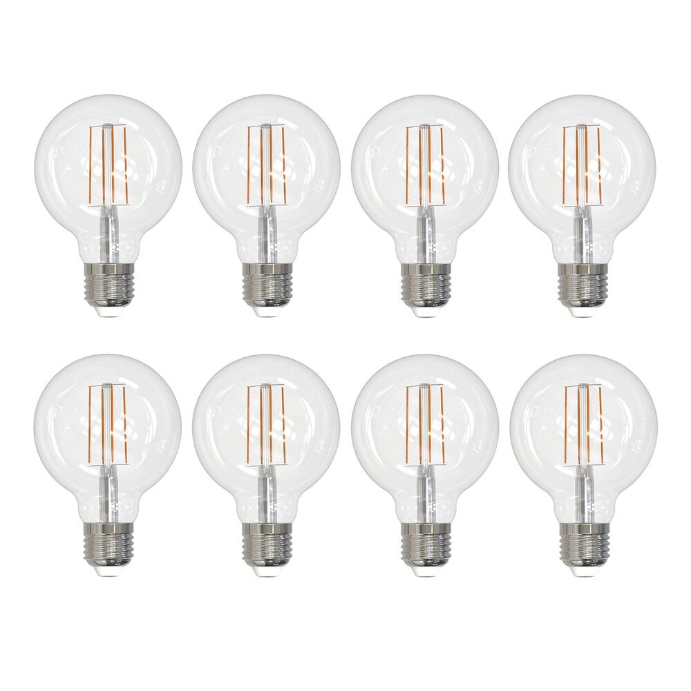 Bulbrite Pack of (8) 7 Watt Dimmable CLEAR Filament G25 Medium (E26) LED Bulb - 800 Lumens, 4000K, and 80 CRI