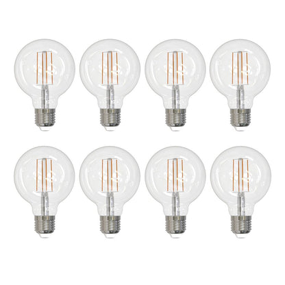 Bulbrite Pack of (8) 7 Watt Dimmable CLEAR Filament G25 Medium (E26) LED Bulb - 800 Lumens, 4000K, and 80 CRI