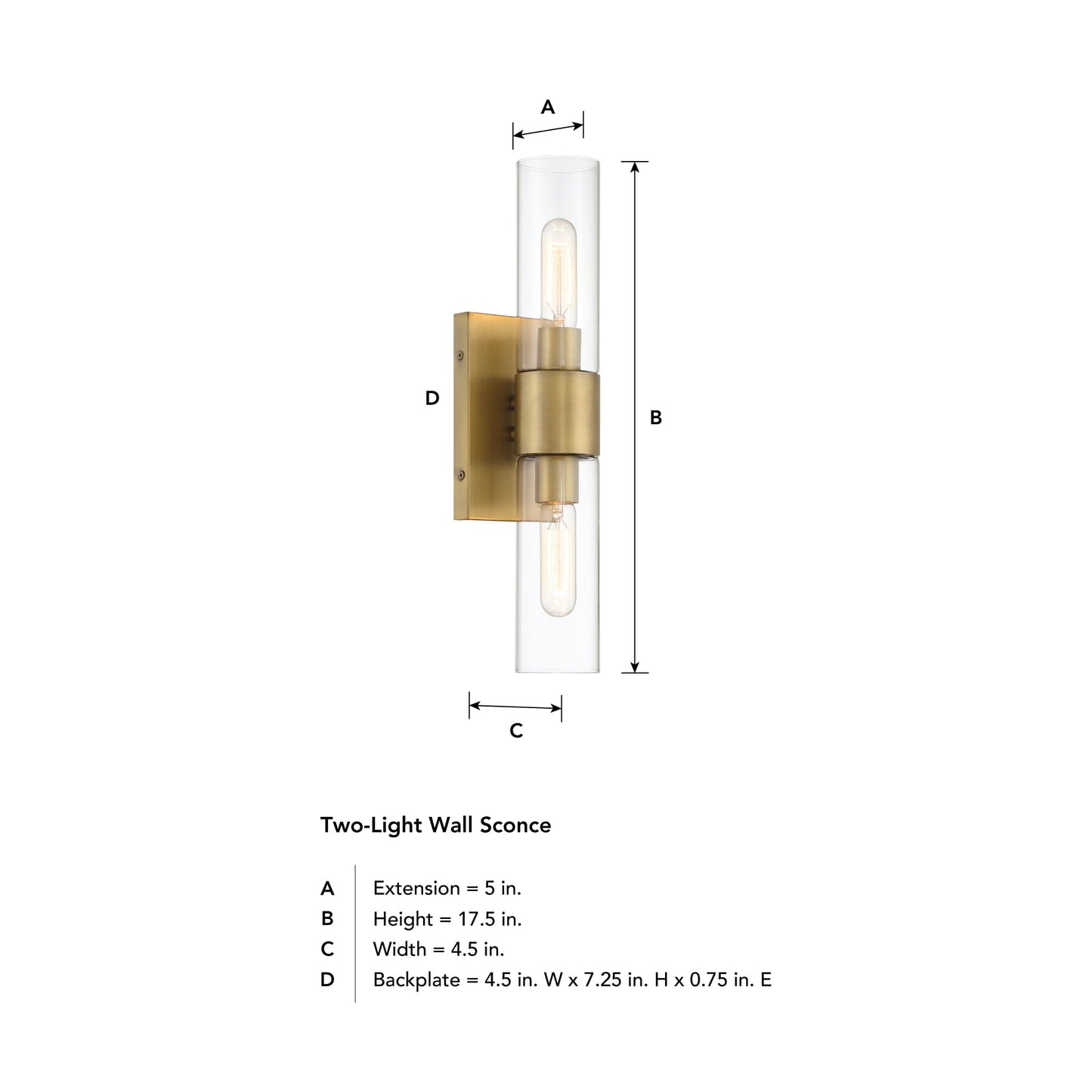 Anton 17.5" 2-Light Wall Sconce - Old Satin Brass