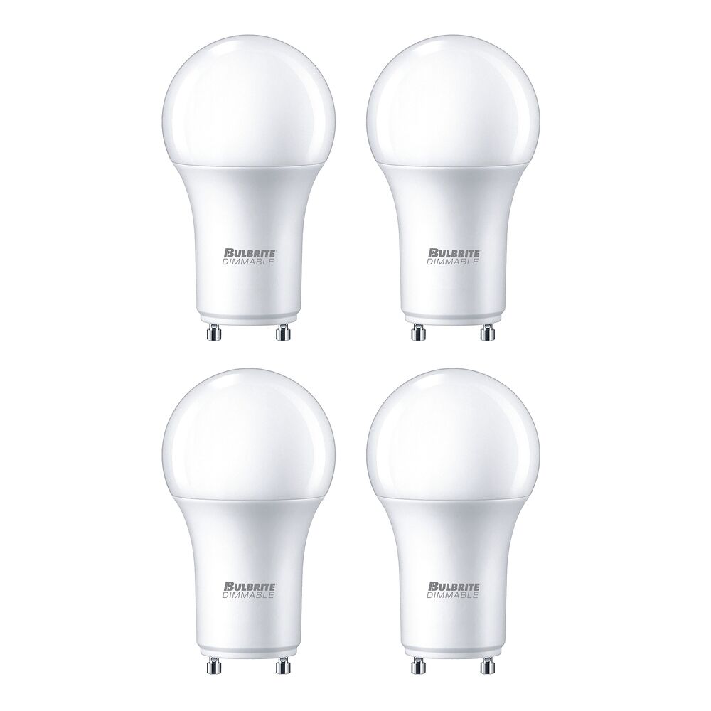 Bulbrite Pack of (4) 9 Watt Dimmable Frost A19 LED Light Bulbs with Twist and Lock Bi-Pin (GU24) Base, 3000K Soft White Light, 800 Lumens