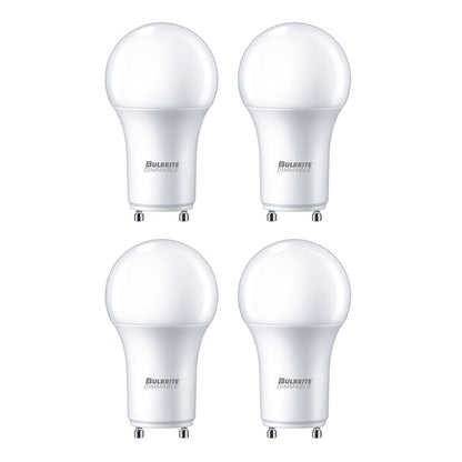 Bulbrite Pack of (4) 9 Watt Dimmable Frost A19 LED Light Bulbs with Twist and Lock Bi-Pin (GU24) Base, 3000K Soft White Light, 800 Lumens