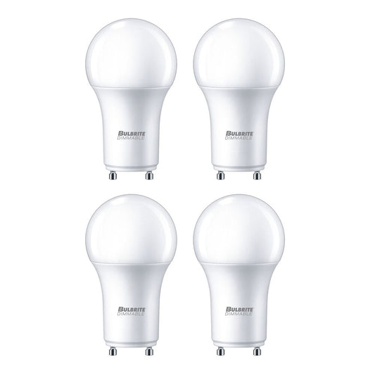 Bulbrite Pack of (4) 9 Watt Dimmable Frost A19 LED Light Bulbs with Twist and Lock Bi-Pin (GU24) Base, 3000K Soft White Light, 800 Lumens