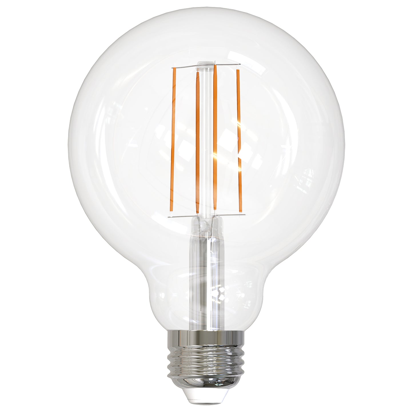 LED G30 Edison Globe Light Bulb, 8.5 Watts (100W Equivalent), Standard E26 Base, 800 Lumens, Dimmable, Decorative Clear Glass, Antique Long Filament, 90 CRI, 2700K Warm White, 1 Count