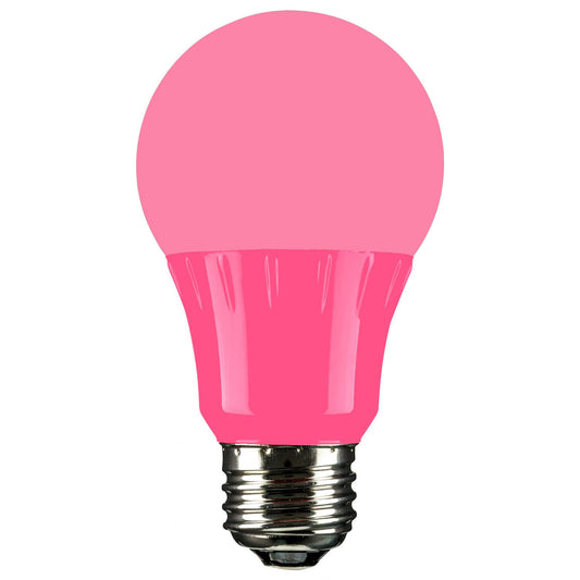 Sunlite LED A Type Colored 3W Light Bulb Medium (E26) Base, Pink