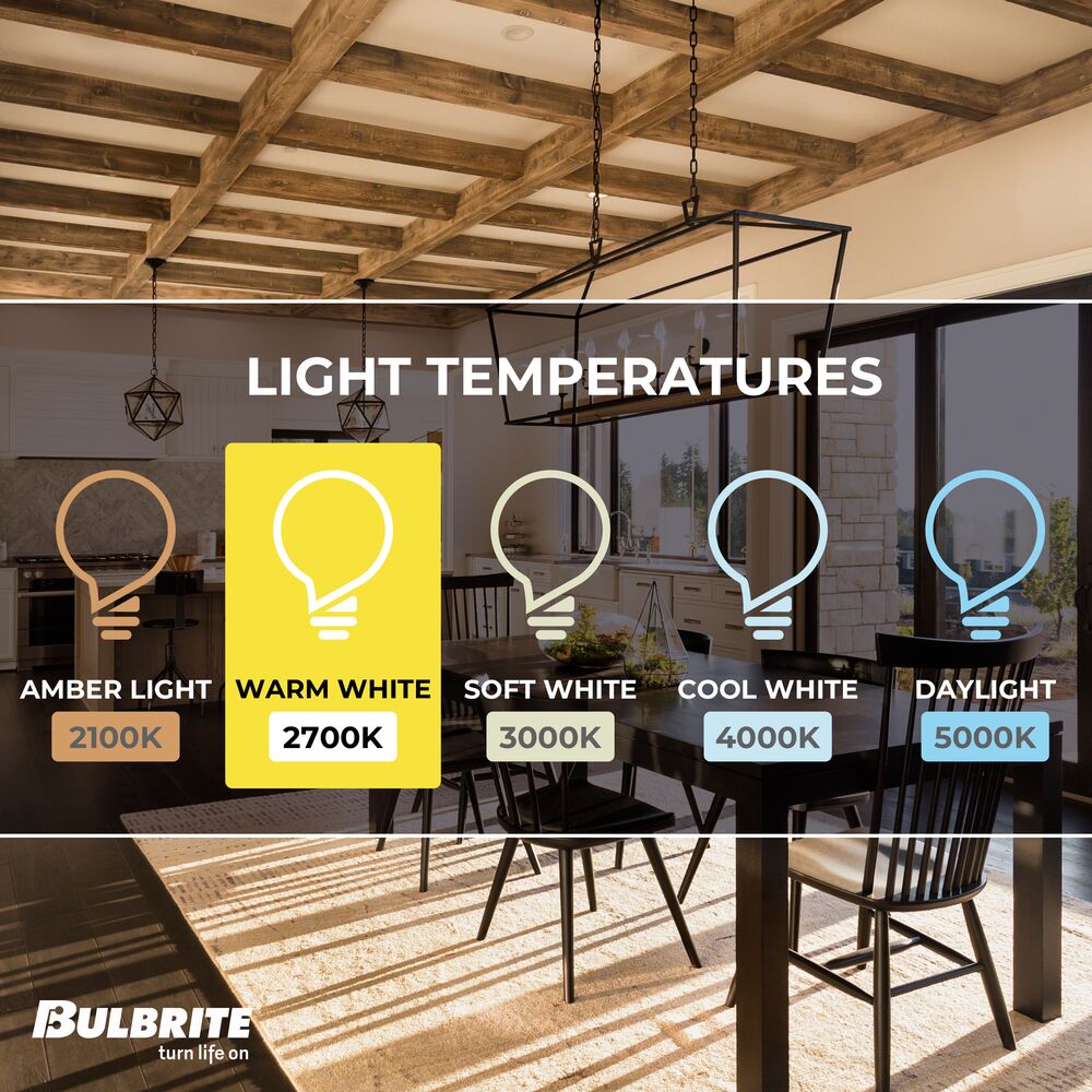 Bulbrite LED Filament Pack of (4) 5.5 Watt Dimmable B11 Light Bulbs with Milky Finish and Medium (E26) Base - 2700K (Warm White Light), 500 Lumens