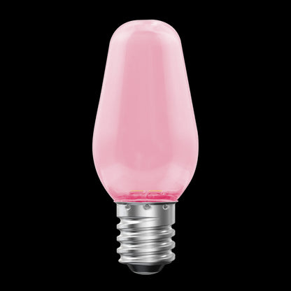 Luxrite LED C7 Small Light Bulb, E12 Candelabra Base, 0.5W, Pink Finish (LR21754)