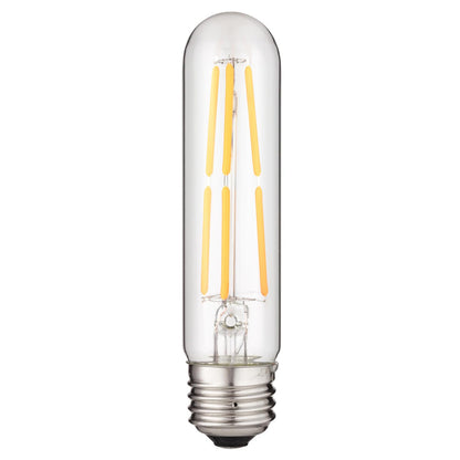 Sunlite 80611-SU LED Filament T10 Tubular Light Bulb Vintage Edison Style, 6 Watts (60w Equivalent), 600 Lumens, Dimmable, 27K - Warm White