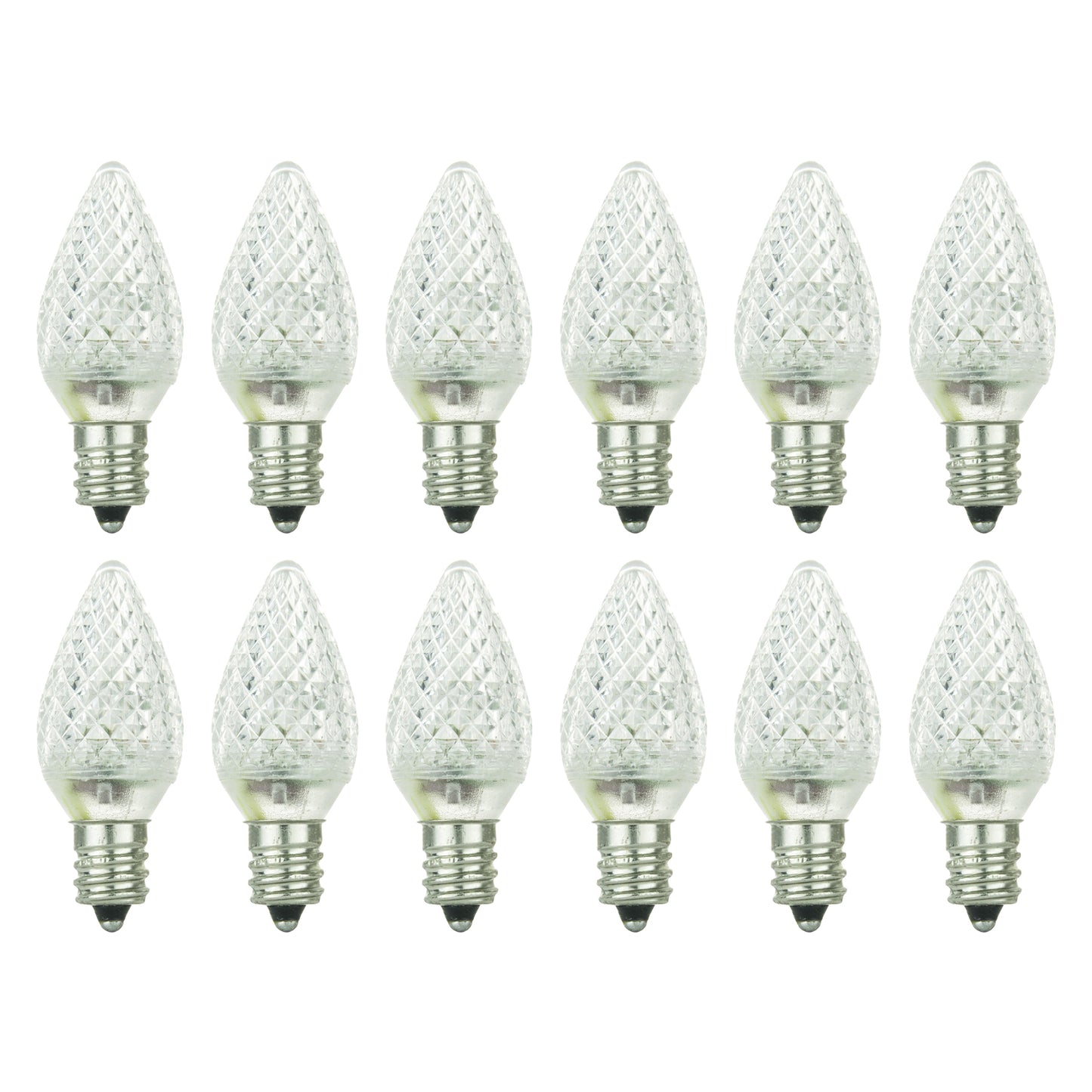 Sunlite 80703 LED C7 Holiday Decorative Bulb 0.4 Watts, E12 Candelabra Base, Faceted Christmas-Lights Nightlight