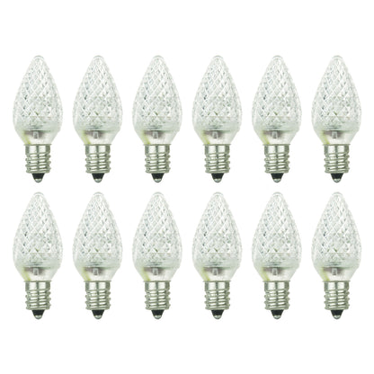 Sunlite 80703 LED C7 Holiday Decorative Bulb 0.4 Watts, E12 Candelabra Base, Faceted Christmas-Lights Nightlight