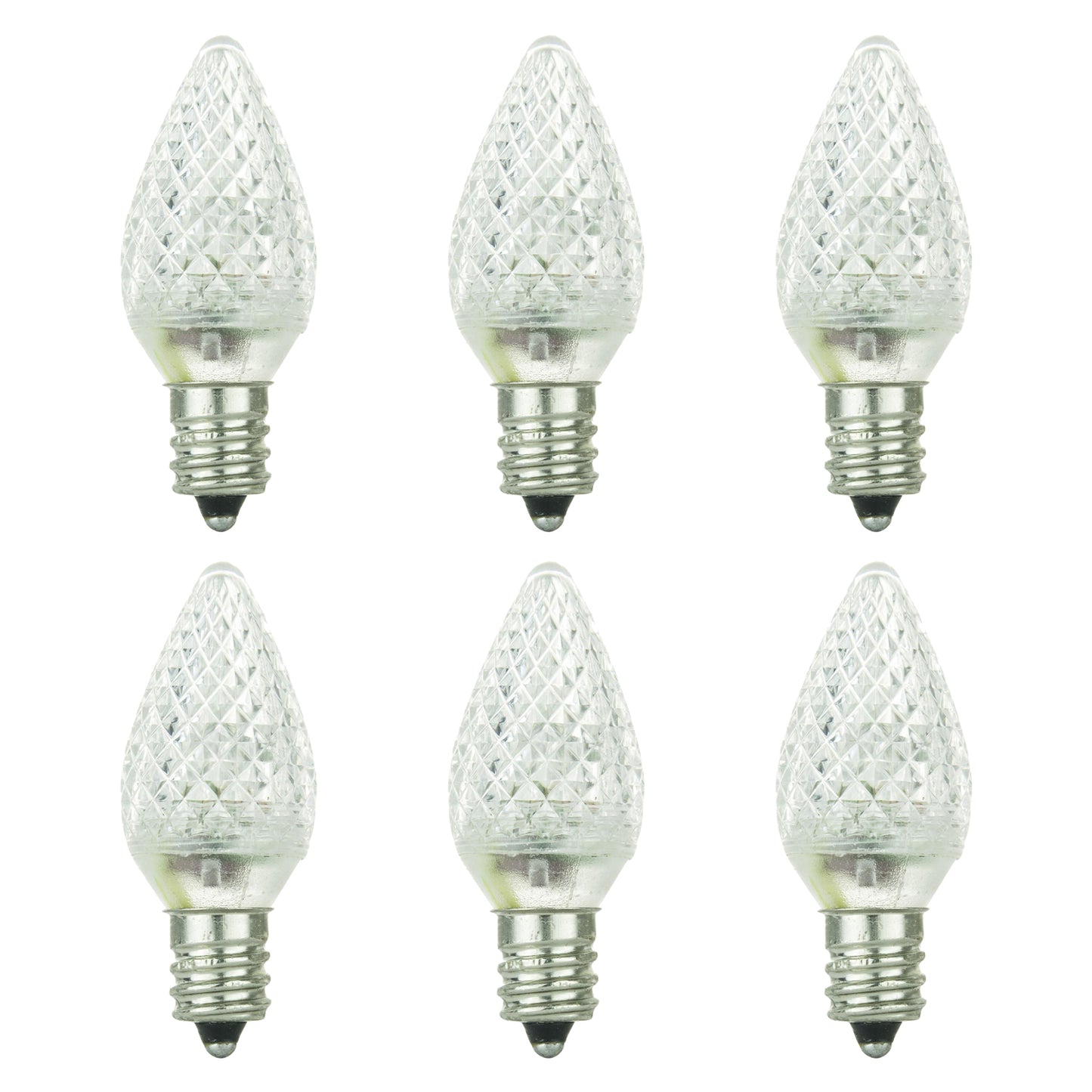 Sunlite 80703 LED C7 Holiday Decorative Bulb 0.4 Watts, E12 Candelabra Base, Faceted Christmas-Lights Nightlight