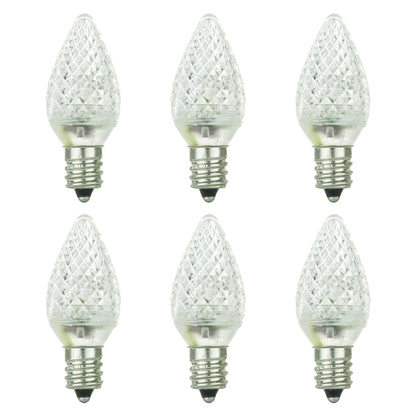 Sunlite 80703 LED C7 Holiday Decorative Bulb 0.4 Watts, E12 Candelabra Base, Faceted Christmas-Lights Nightlight