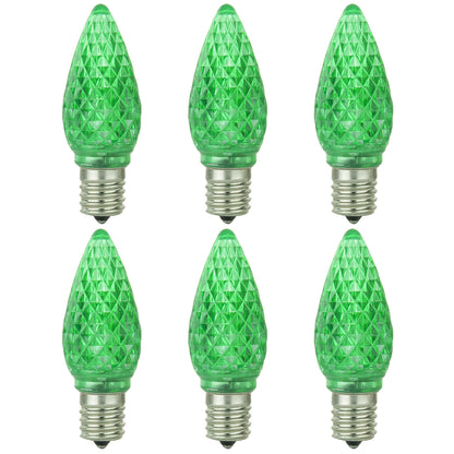 Sunlite LED C9 0.4W Green Colored Decorative Chandelier Light Bulbs, Intermediate (E17) Base