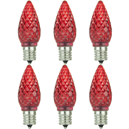 Sunlite LED C9 0.4W Red Colored Decorative Chandelier Light Bulbs, Intermediate (E17) Base