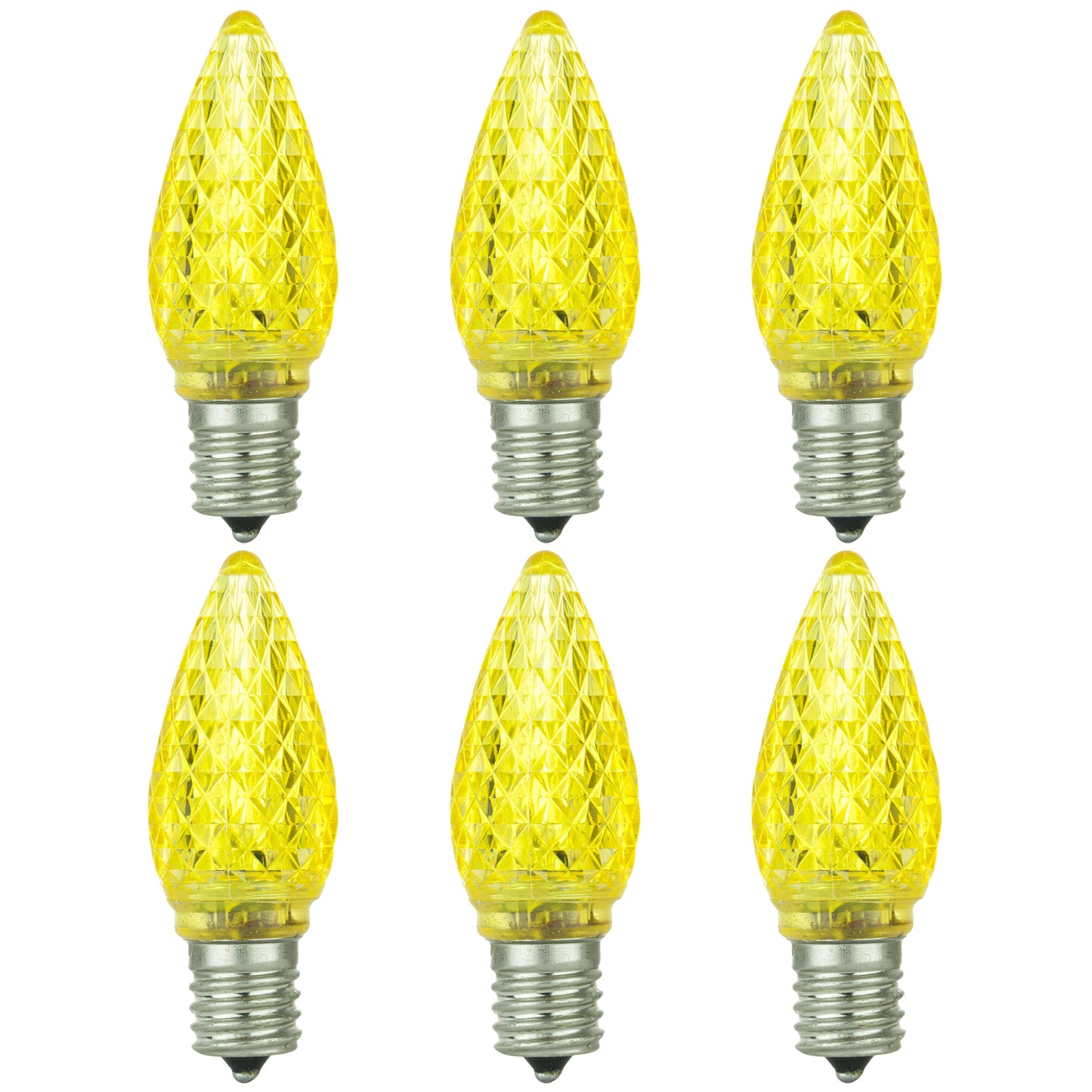 Sunlite LED C9 0.4W Yellow Colored Decorative Chandelier Light Bulbs, Intermediate (E17) Base