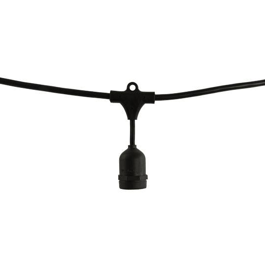 BULBRITE FIXTURES 14' STRING LIGHT IN BLACK WITH 10 MEDIUM SCREW (E26) SOCKETS - BULBS NOT INCLUDED 1PK (810008)