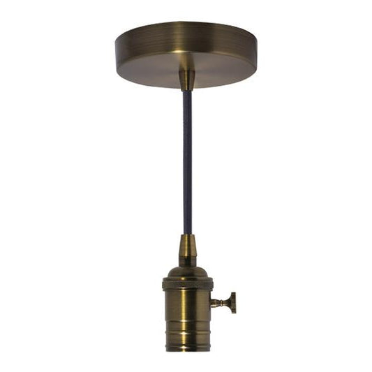 BULBRITE FIXTURES DIRECT WIRE PENDANT VINTAGE SOCKET IN BRONZE WITH BLACK CORD 1PK (810081)