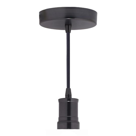 BULBRITE FIXTURES DIRECT WIRE PENDANT CONTEMPORARY SOCKET IN GUNMETAL WITH BLACK CORD 1PK (810088)
