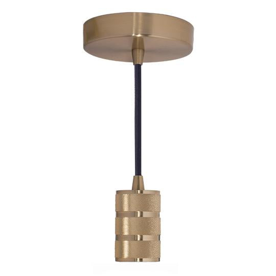 BULBRITE FIXTURES DIRECT WIRE PENDANT INDUSTRIAL SOCKET IN WARM GOLD WITH BLACK CORD 1PK (810091)