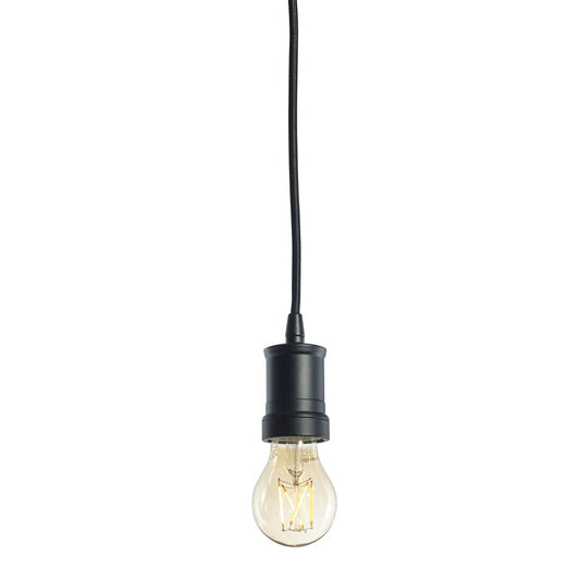 BULBRITE FIXTURES DIRECT WIRE PENDANT KIT CONTEMPORARY BLACK SOCKET WITH BLACK CORD AND LED A19 MEDIUM SCREW (E26) FULLY COMPATIBLE DIMMING NOSTALGIC LIGHT BULB 2200K/AMBER LIGHT 40W INCANDESCENT EQUIVALENT 1PK (810084)