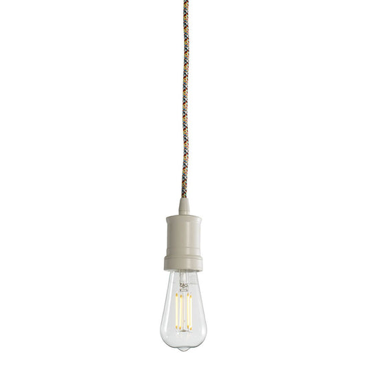 BULBRITE FIXTURES DIRECT WIRE PENDANT KIT CONTEMPORARY WHITE SOCKET WITH MULTI-COLOR CORD AND LED ST18 MEDIUM SCREW (E26) 7W FULLY COMPATIBLE DIMMING FILAMENT LIGHT BULB 2700K/WARM WHITE 60W INCANDESCENT EQUIVALENT 1PK (810087)